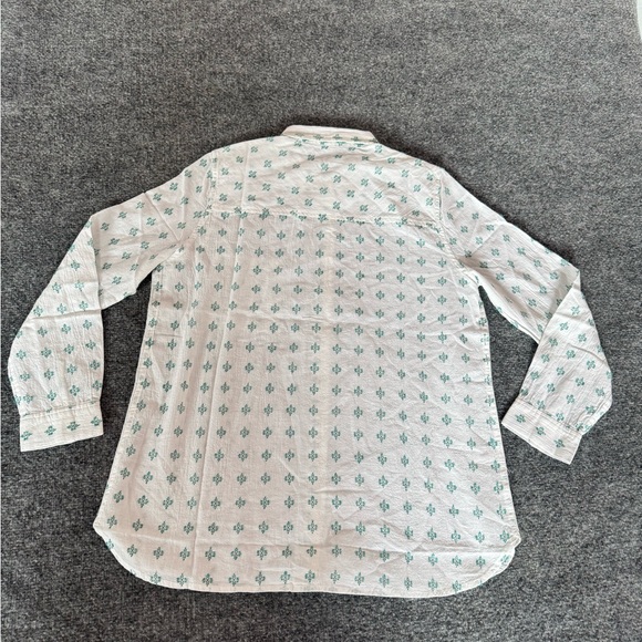 Johnny Cotton Men's White and Green Patterned Button Down shirt geometric SZ M - Picture 8 of 14